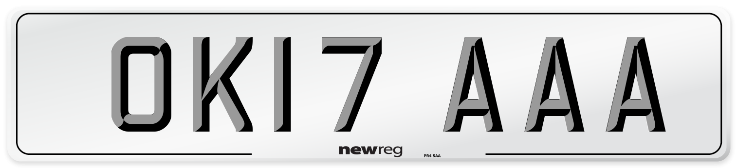 OK17 AAA Number Plate from New Reg